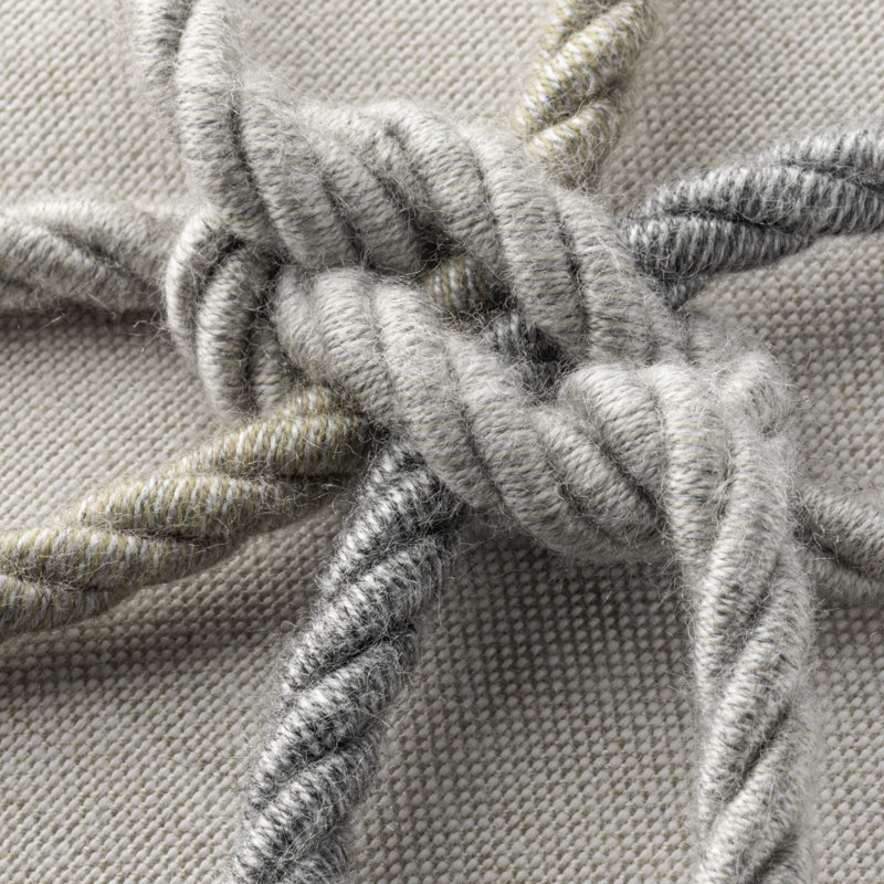 Rope Geometric Square Indoor / Outdoor Pillow Cover & Insert, Grigio