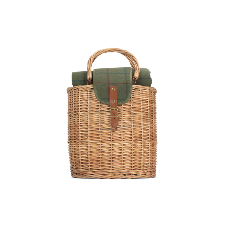 Wicker Chiller Hamper Basket With Tweed Effect Lining