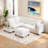 U-shaped Sectional Sofa Couch With A Movable Ottoman And A Coffee Table With Hidden Charging Devices-1926735750