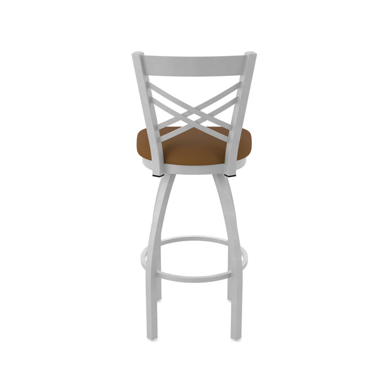 820 Catalina Swivel Stool, Vinyl-Canter Thatch, Anodized Nickel, Bar Stool (30" Seat Height)