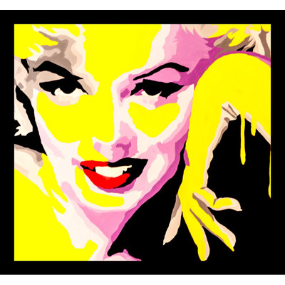 «Temptress Marilyn Monroe Comic Con Lips», reproduction d'art encadrée