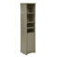Armoire de rangement pour salle de bain de 64 po de hauteur pour petit espace, armoire sur pied pour salle de bain, bureau à domicile, 4 tablettes réglables et panier à linge, espace de rangement caché pour vêtements, gris