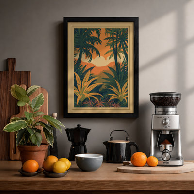 Window Frame Tropical - Framed Print