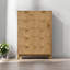 Commode haute, commode en bois, commode à panneau ondulé à 5 tiroirs, commodes modernes pour les vêtements de tiroirs de rangement, pour le salon, la chambre d'enfant, le garde-robe de chambre de bébé -247348767