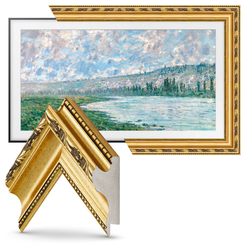 Ornate Gold Deco TV Frame for Samsung Frame TV and Frame Pro, 50", Ornate Gold