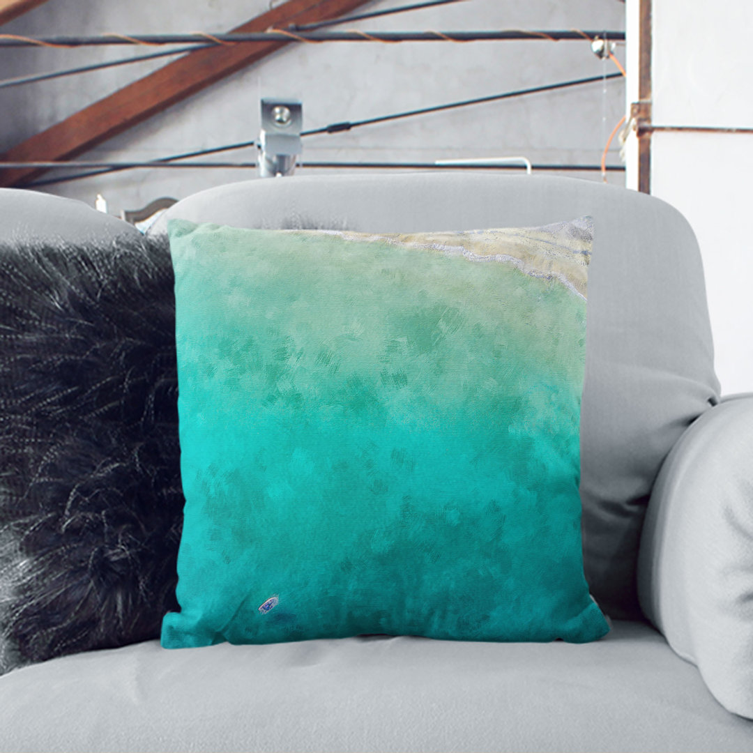 Boat in the Ocean in New Zealand Cushion with Filling