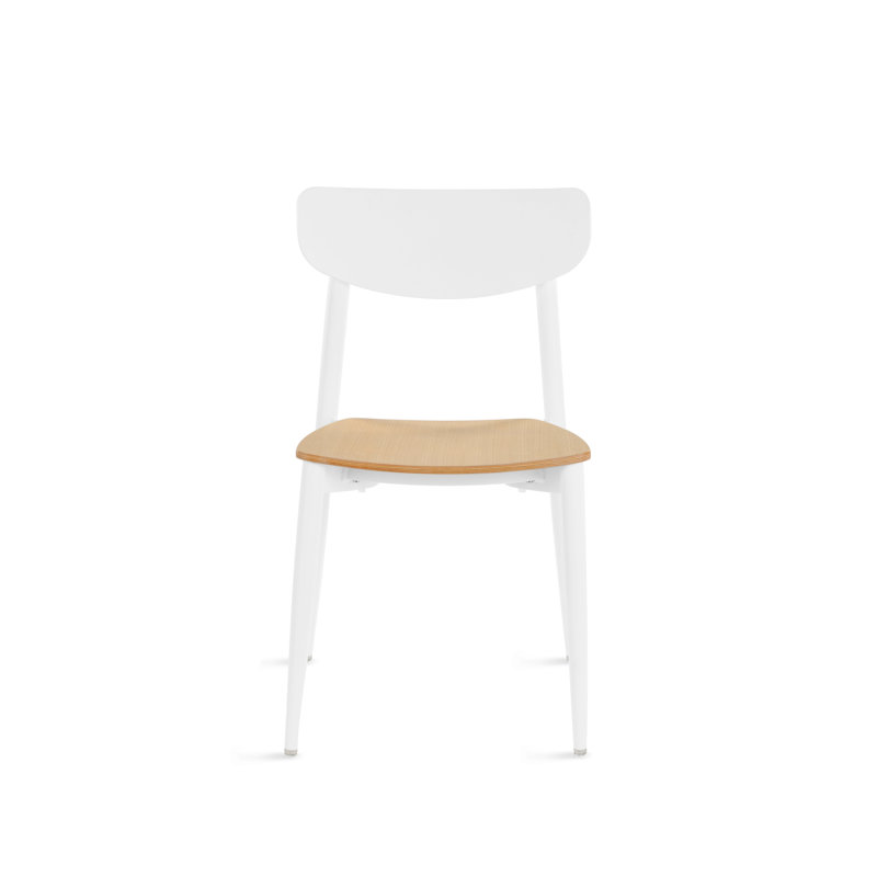 Dining Chair, White/Brown
