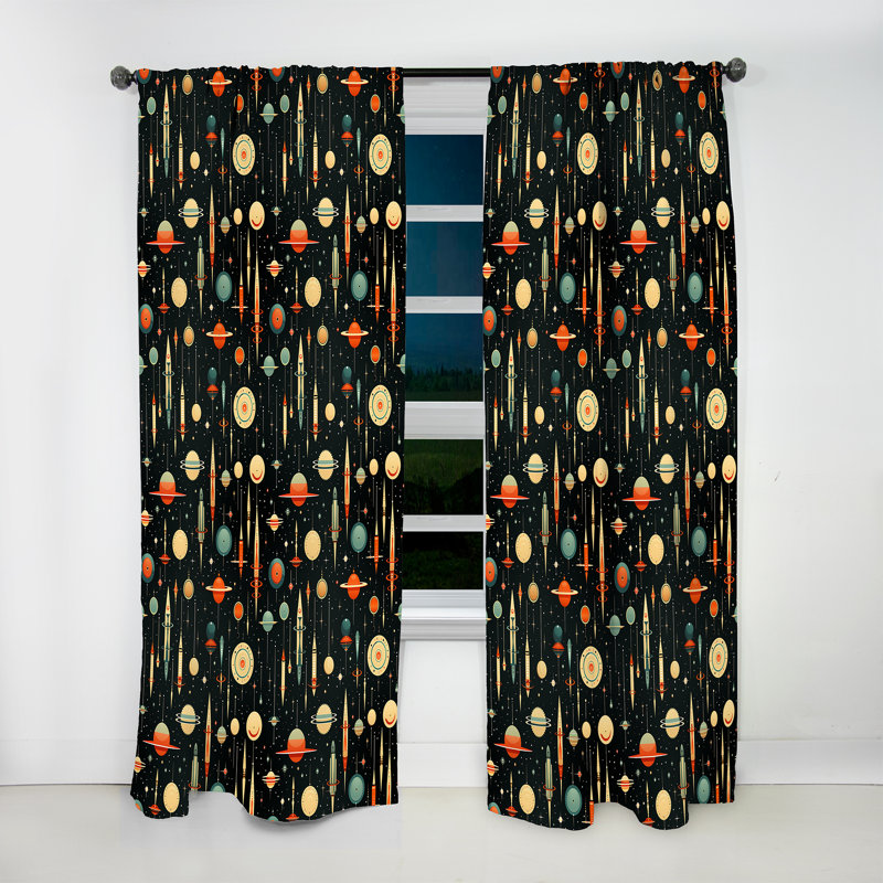 Rideau Mid-Century - obscurcissant - velours Space Age, L 52 po x L 63 po