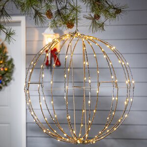 Whimsical Illuminated Metal Sphere With Warm White Micro Leds