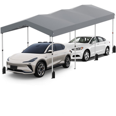 10'x30' Instant Pop-Up Carport Canopy with One-Push Locking System, Waterproof UPF50+ Fabric & 3-Height Adjustments - Portable Garage Tent with Removable Sidewalls and Wheeled Carry Bag for Weddings, Events, or Vehicle Storage
