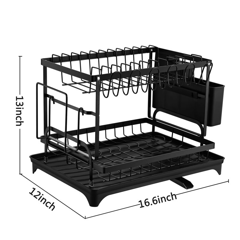 Stainless Steel Dish Rack, Black
