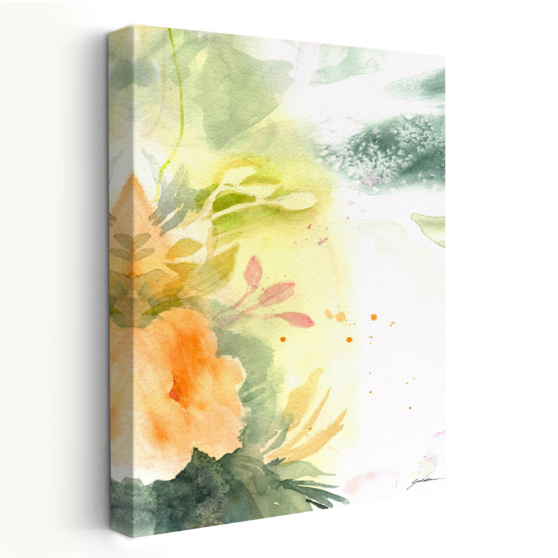 Spirit Spirit 3 - Floral contemporain et ensembles de nature morte, art vert, H 24 po x l 16 po