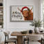 «Merry Christmas Highland Cow», impression sur toile, impression sur toile encadrée-132863282-132863284
