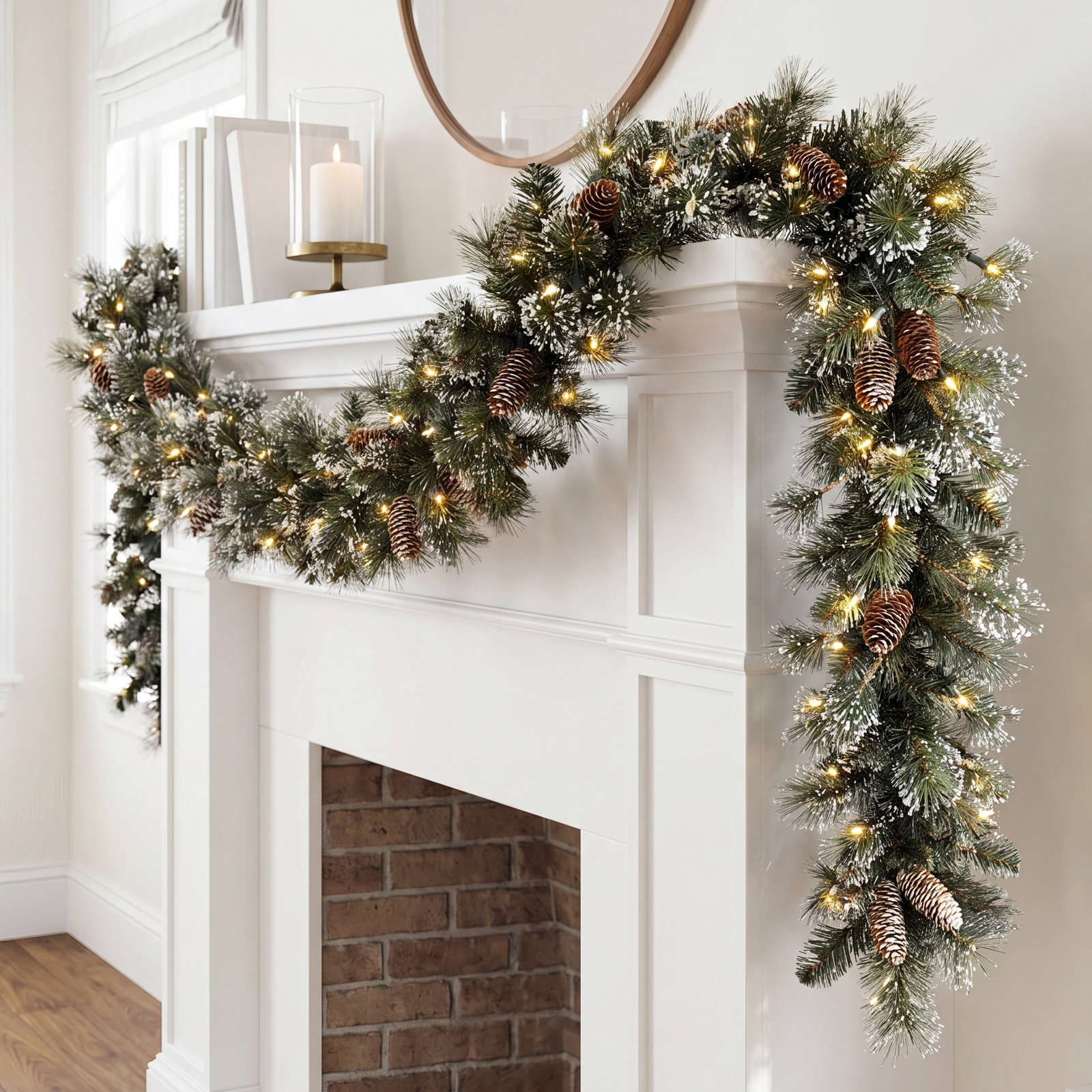 Kamarli 108" Frosted Pre-Lit Garland
