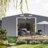 Outdoor metal Shed with Windows and vents-117199908