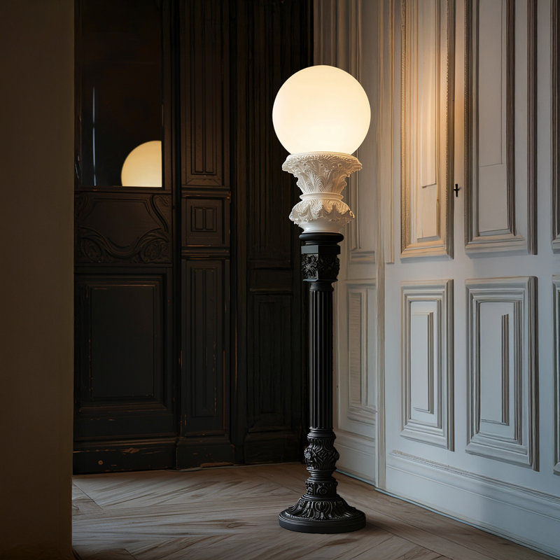 Black Resin+Acrylic Free form Floor Lamps