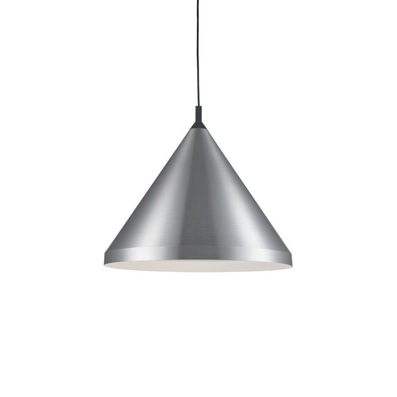 1 - Light Pendant, 20" H x 24" W x 24" D, Brushed Nickel/Black