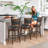 Swivel Stools Set Of 2, Black Faux Leather Upholstered Seat & Solid Wood Footrest, Stool For Kitchen Island & Pub-393817797