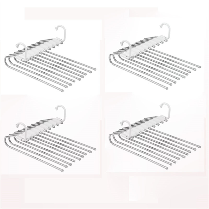 Cintre pour pantalons pliable en acier inoxydable, 4
