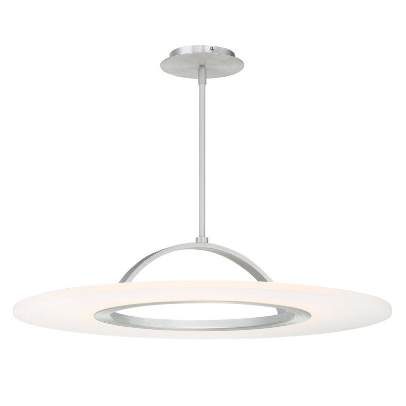 Zamir Acrylic LED Semi Flush Mount, Brushed Aluminum
