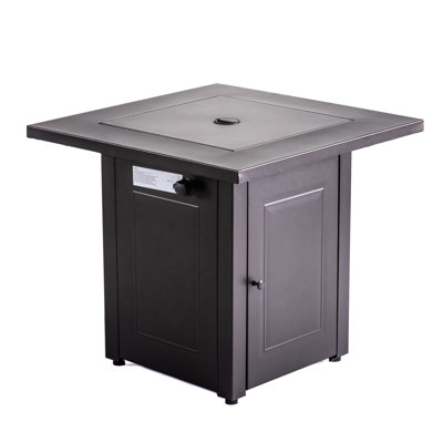 28" Square Propane Fire Pit Table, 50,000 BTU Gas Fire Pit with Lid, ETL Certified, 2-in-1 Outdoor Fire Pit