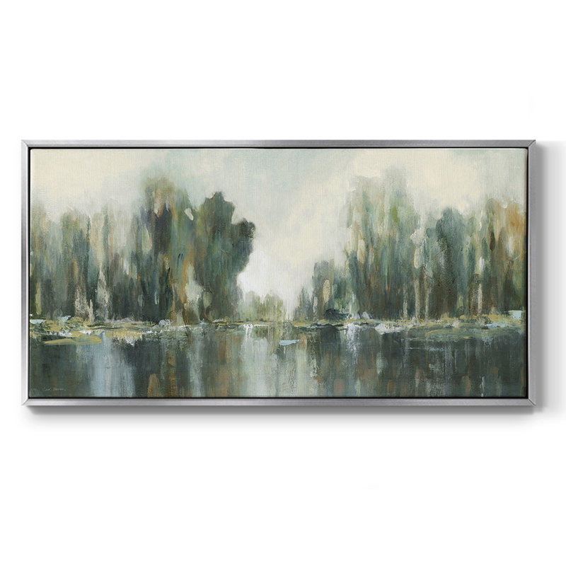 Treeline texturée - Toile tendue avec châssis tendue - Prêt à accrocher, Argent argent, H 21 po x l 41 po