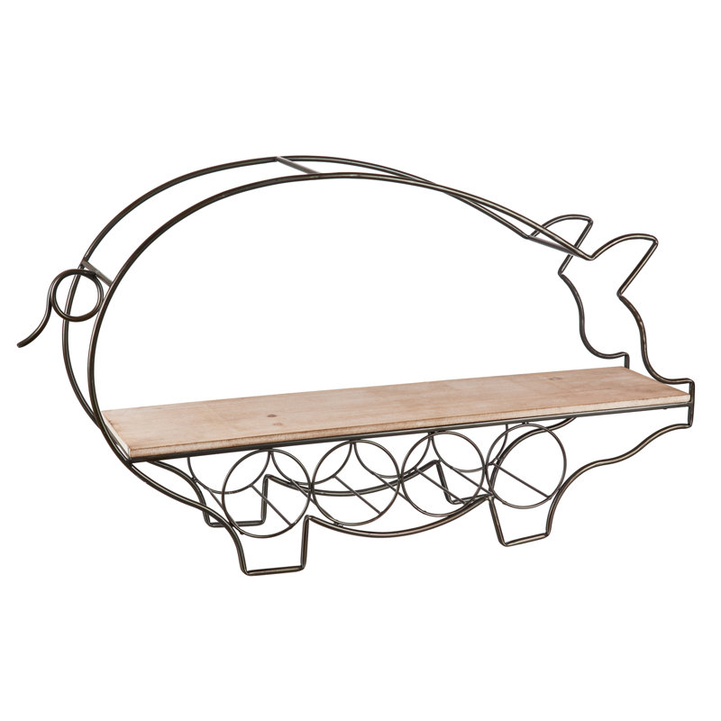 Uchis Hanging Wine Bottle Rack in Silver