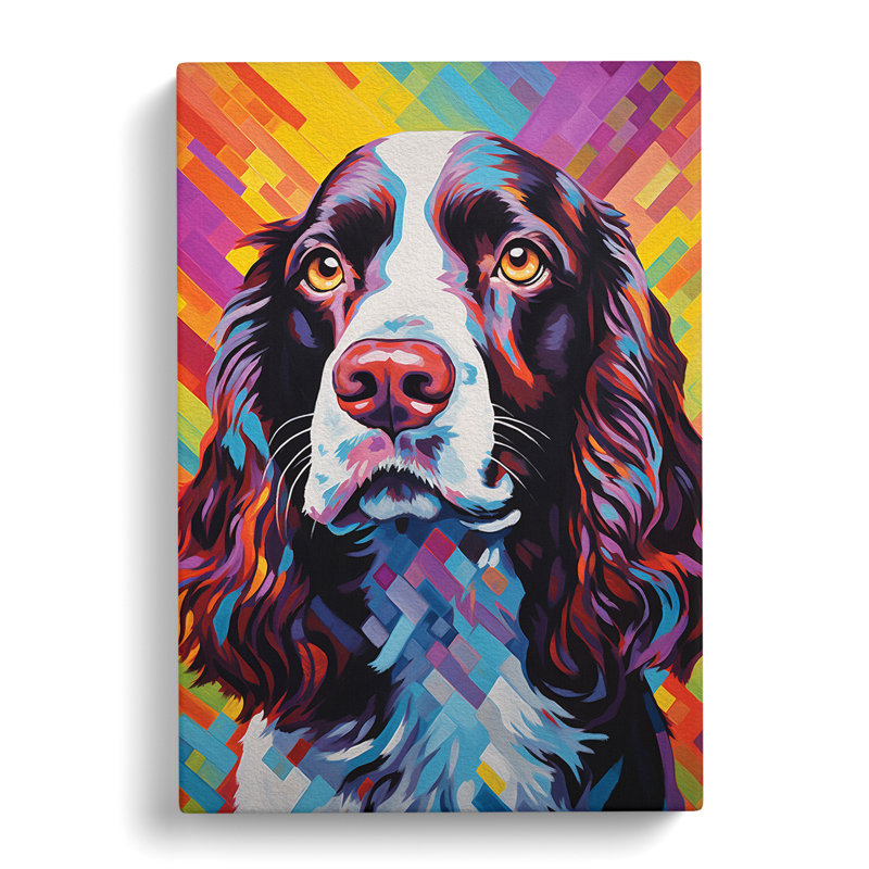 English Springer Spaniel Op No.3 - No Frame Art Prints - Wrapped Canvas, 60cm H x 40cm W x 3cm D