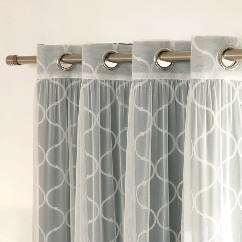 Paire de rideaux transparents avec œillets Granados, Gris