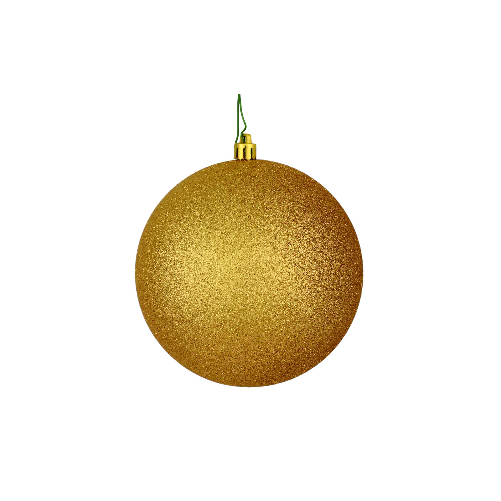 Holiday Solid Ball Ornament, 6" H x 6" W x 6" D, Copper Gold Glitter