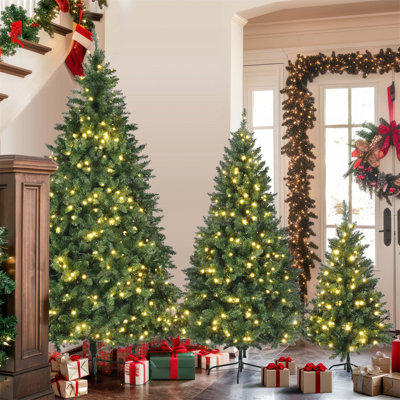 Arbre de Noël artificiel régulier (double) avec aiguilles vertes