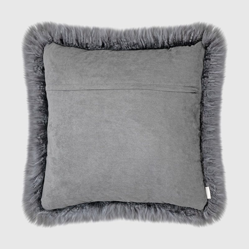 Fieldman Leather Reversible Throw Pillow, Charcoal Gray
