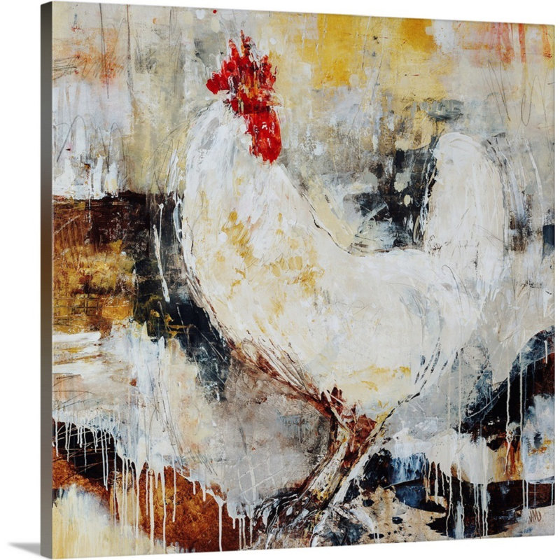 " Cockerel " by Jodi Maas, 35" H x 35" W x 1.5" D, Wrapped Canvas