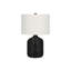 Lampe de table, base en rotin brun, 23 po, abat-jour tambour ivoire-131640940