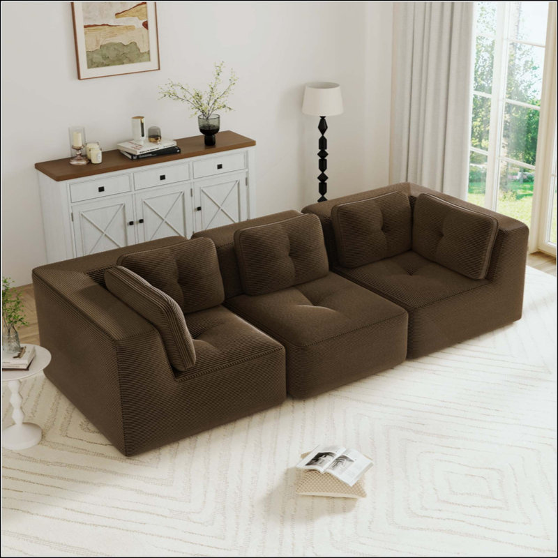 Canapé modulaire Boneless, Brun