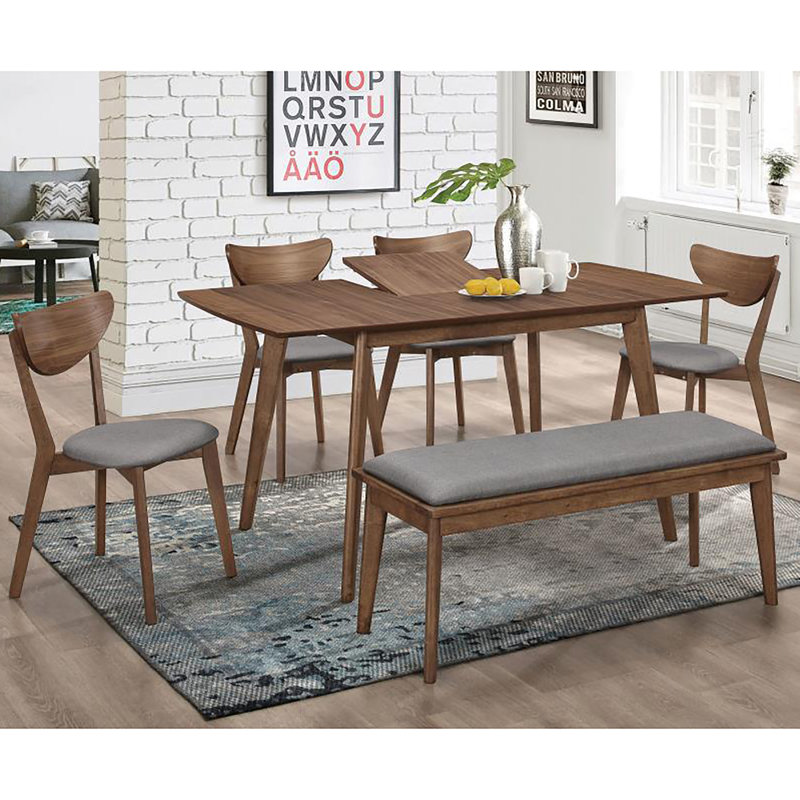 Natural Walnut Rectangular Dining Table, 30" H x 47.25" L x 31.5" W