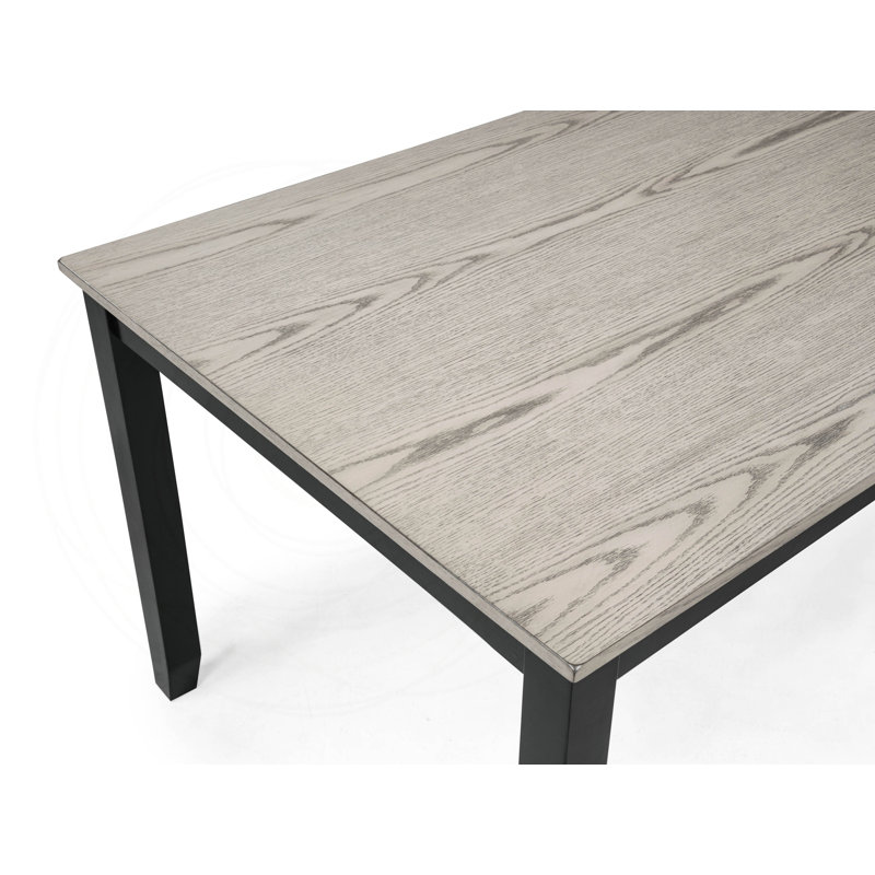 Ensemble de salle à manger gris vieilli de 6 pièces avec banc