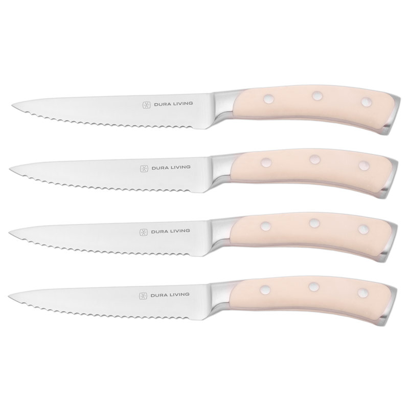Ensemble de 8 couteaux à steak en acier inoxydable Dura Living Elite (ensemble de 8), Crème