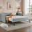 FAlano Twin Upholstered Daybed with Trundle, Vertical Channel Tufting, Linen Fabric Sofa Bed-1159267716