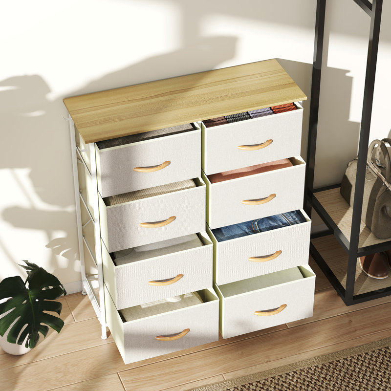 86 cm W Chest of 8 Drawers, Beige