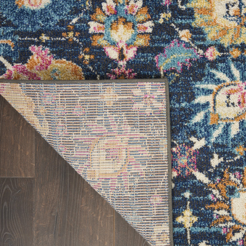Verda Navy Blue Area Rug, Rectangle 5'3" x 7'3"