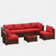 Keyala 7 Piece Rattan Sectional Seating Group with Cushions