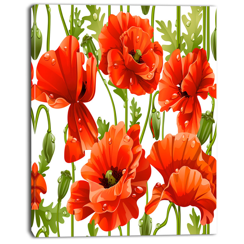 « transparent pattern of red pops », impression sur toile tendue, H 40 po x l 30 po x P 1 po