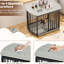 Enclos pour chien gris 31,5 po, fonctionnel pour les chiens de taille moyenne, chenil en bois solide et sécuritaire, stabilité de ventilation moyenne élégante-118768657