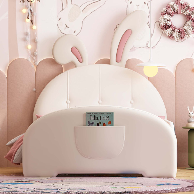 Lit plateforme tapissier princesse en forme de lapin