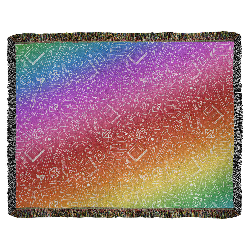 Couverture en coton tissé Katelyn Elizabeth, l 37 po x L 52 po, Rose / rouge / vert
