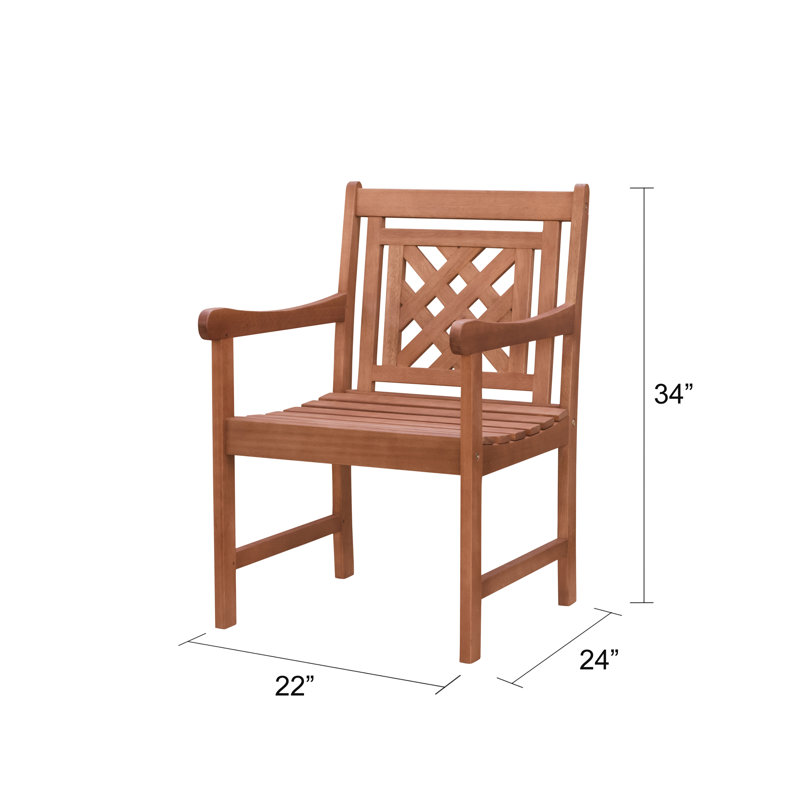 Fauteuil de patio en eucalyptus Cilla