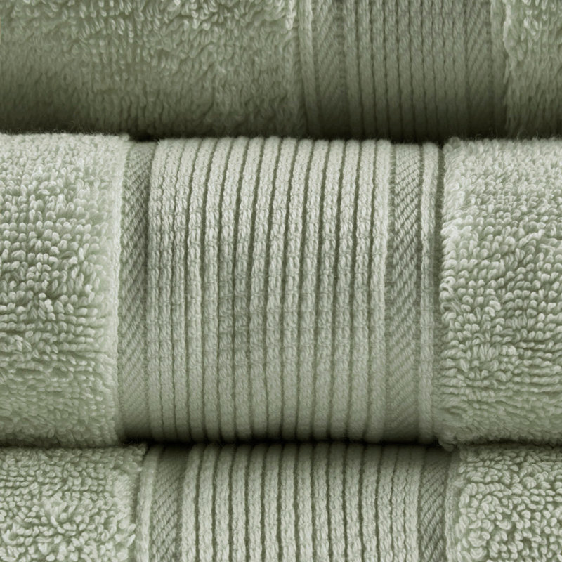 100% Cotton 8 Piece Antimicrobial Towel Set, Sage Green