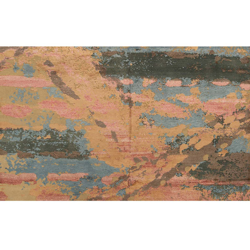 Tapis brun clair / turquoise de haute qualité