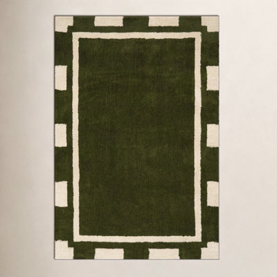 Bordered Hand-Tufted Rug